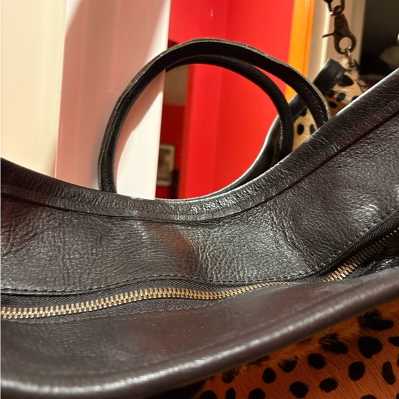 Parker Thatch leopard haircalf tote nwot leather trim large crossbody strap - Picture 3 of 5